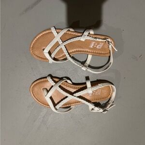 Girls Braided Detail Flat Sandals Open Toe Thong Sandals Criss Cross